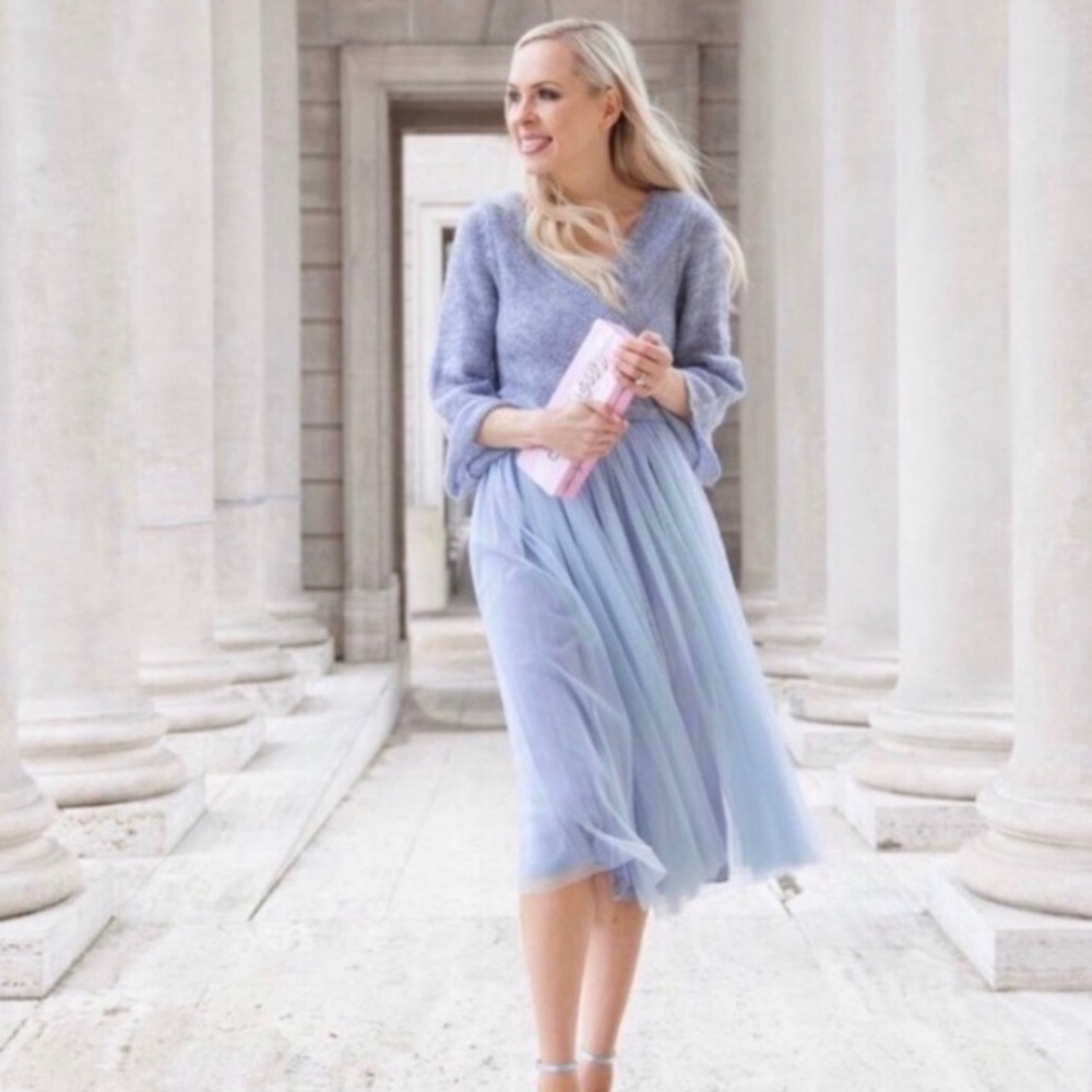 MAEVE sweater dress Anthropologie XL powder blue
